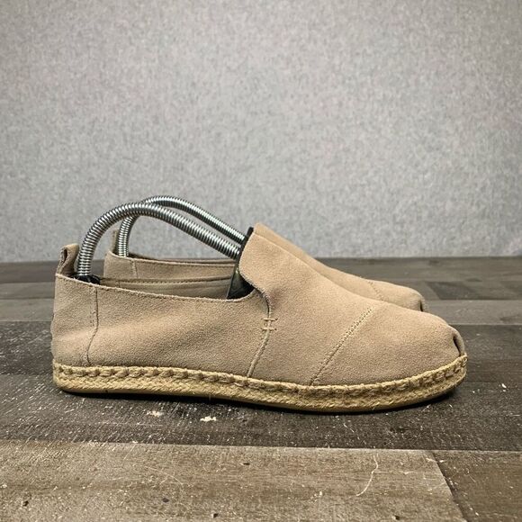 Toms Women’s Size 8 Deconstructed Alpargata Espadrille Shoes Tan Slip On Flats